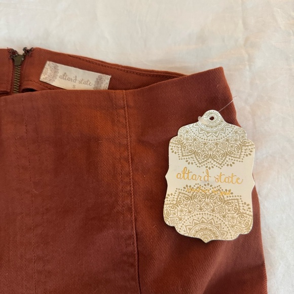 Altar’d State Burnt Orange High Waisted Skirt - Picture 2 of 3